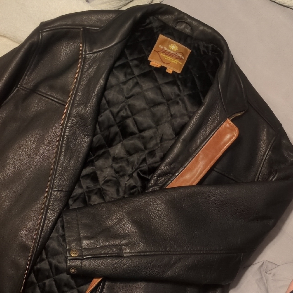 The Territory Ahead Black and Brown Leather Jacket Men's Size L